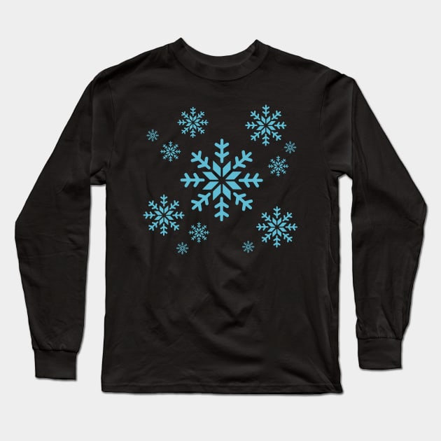 Snowflake (Blue) Long Sleeve T-Shirt by iconymous